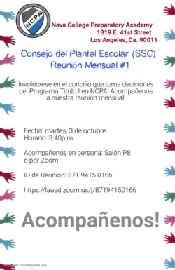 ssc meeting flyer spanish